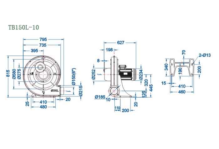 TB150L-10,7.5kw中压风机